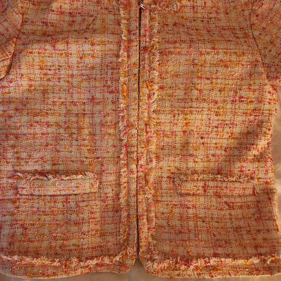 Ann Taylor confetti jacket orange/pink/beige size 0 BNWT - Picture 10 of 12